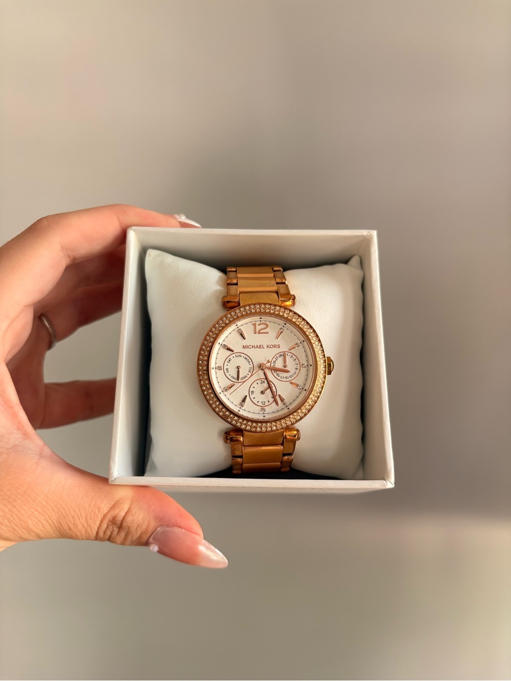 Michael Kors Rose Gold Crystal Bezel Bracelet Watch